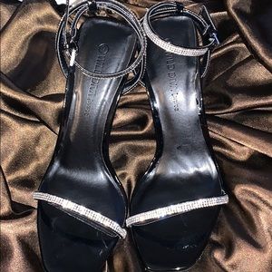 Black Rhinestone Heels